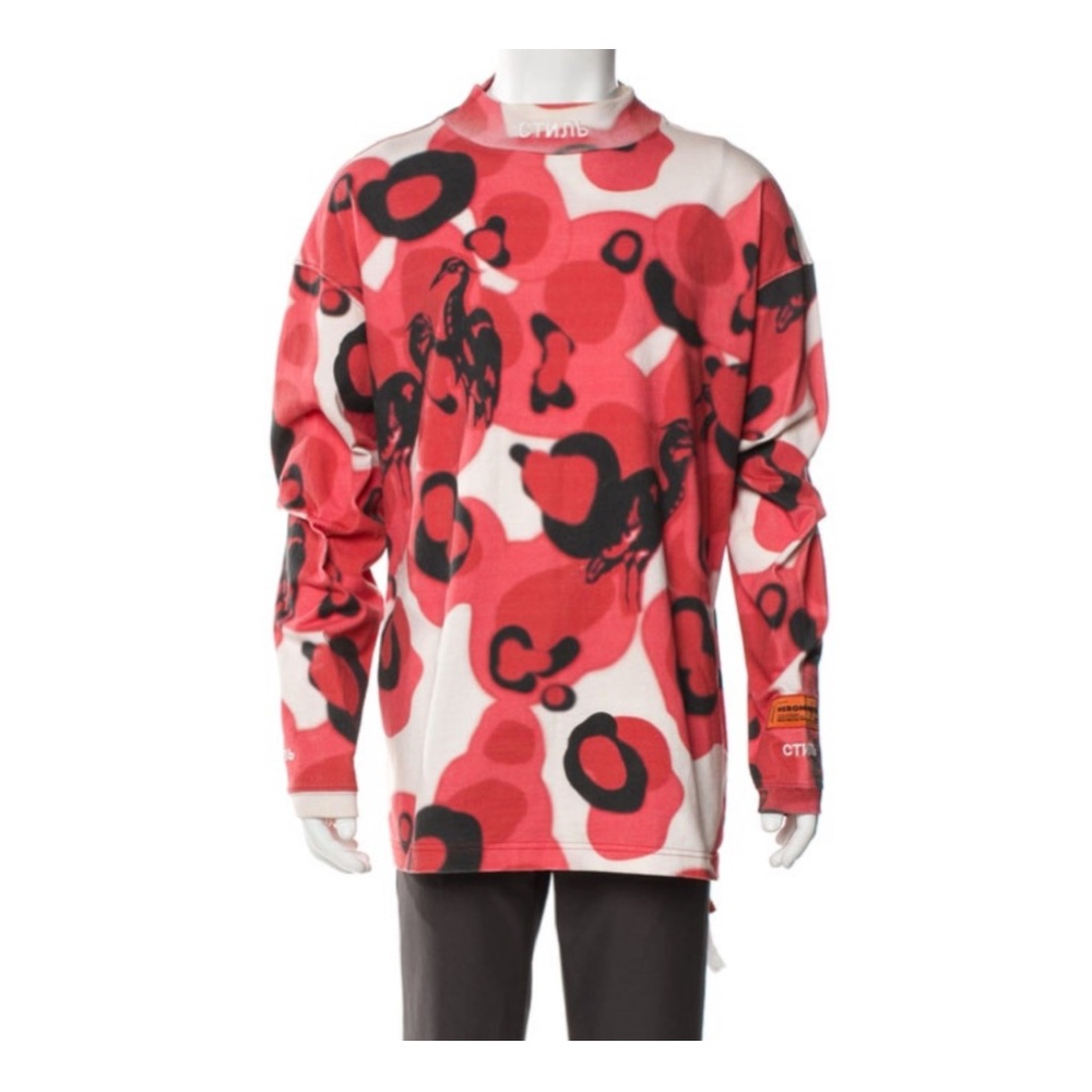 Heron Preston Red and Black Graphic Sweatshirt